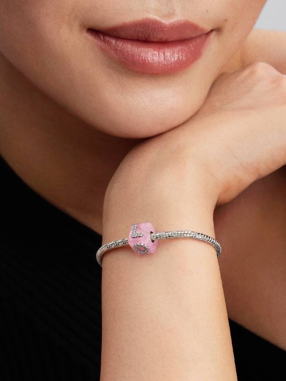 Pandora Pink Murano Glass Love Cube Charm - Picture 3 of 6
